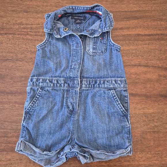 Tommy Hilfiger Other - Tommy Hilfiger Girls Blue Denim Jean Romper Size 12M